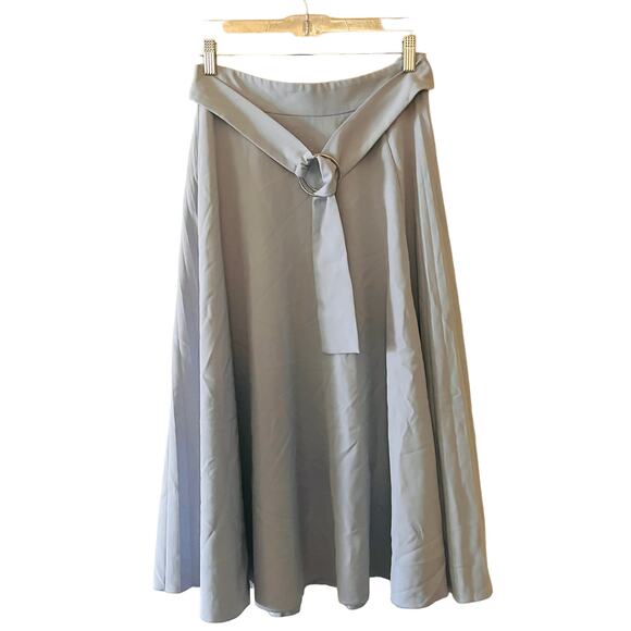 Nissa Belted Flare A Line Pleated Midi Dress Size 4 Light Blue - Picture 2 of 11